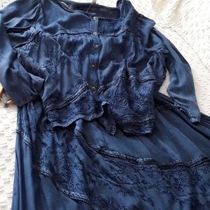 Embroidered skirt and matching top
